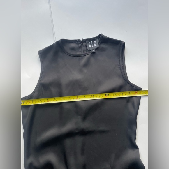 GEM Satin Slip midi Dress — Black Minimalist Bias Cut | XS - Picture 6 of 6